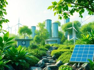 Peisaj de afaceri verde și ecologic.