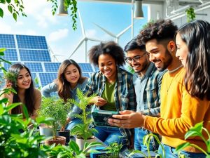 Startup-uri inovatoare în mediu ecologic, colaborând pentru sustenabilitate.