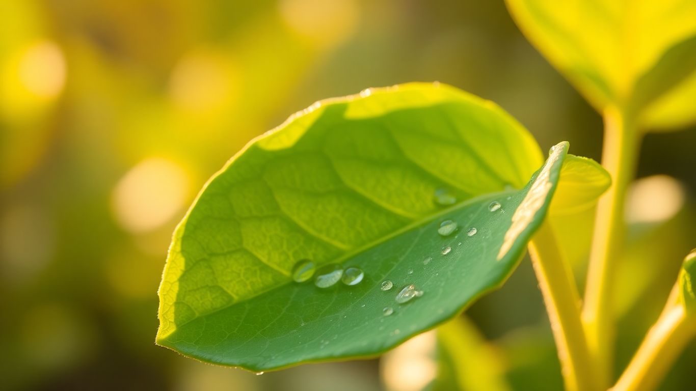 Frunză verde vibrantă sub lumina soarelui.
